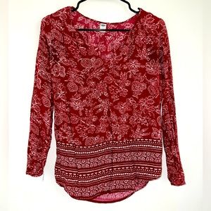 OLD NAVY FLORAL LONG SLEEVE BLOUSE